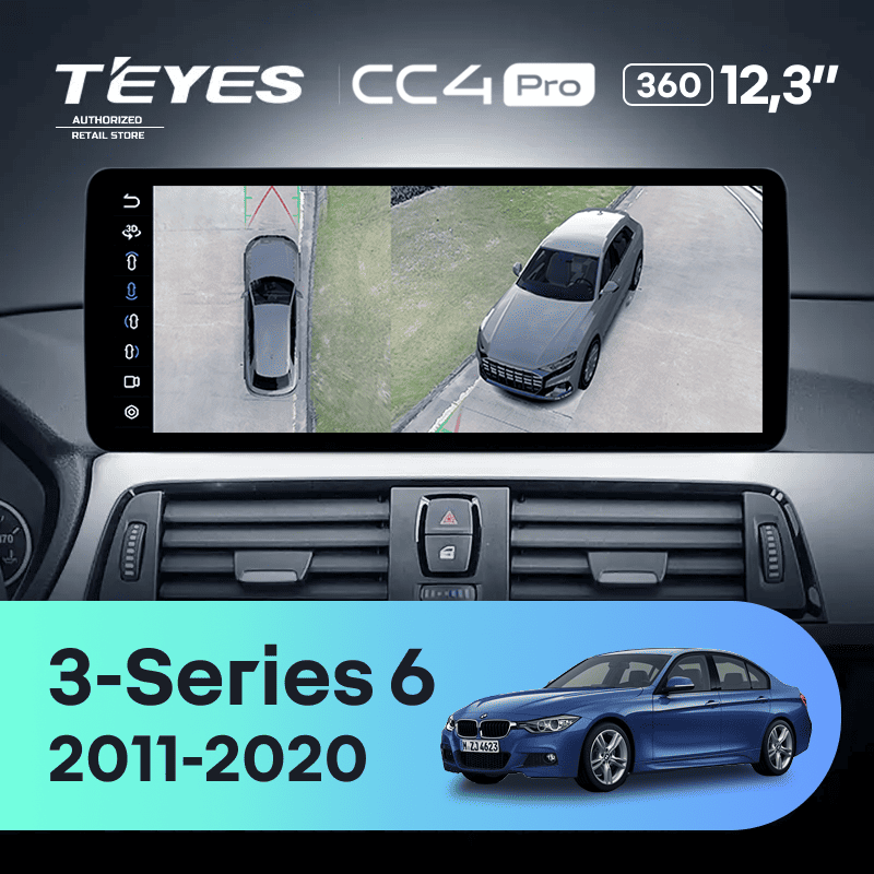 Штатная магнитола Teyes CC4 Pro 12.3" 360 8/128 BMW 3-Series 6 F30 F31 (NBT) (2011-2020) Universal