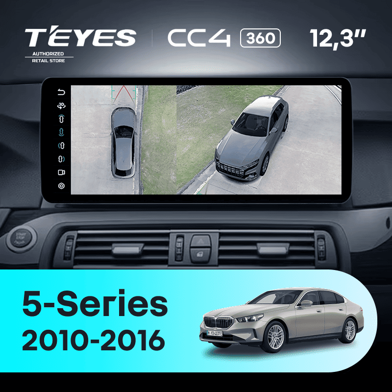 Штатная магнитола Teyes CC4 12.3" 360 8/128 BMW 5-Series F10 F11 (CIC) (2010-2016) Universal