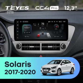 Штатная магнитола Teyes CC4 Pro 12.3" 8/128 Hyundai Solaris 2 (2017-2020) Тип-B