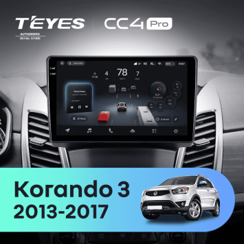 Штатная магнитола Teyes CC4 Pro 8/128 SsangYong Korando 3 (2013-2017) (0din)
