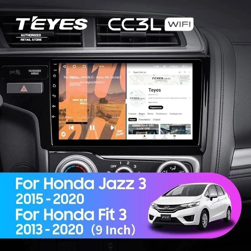 Штатная магнитола Teyes CC3L WiFi 2/32 Honda Fit 3 GP GK (2013-2020) Тип-A