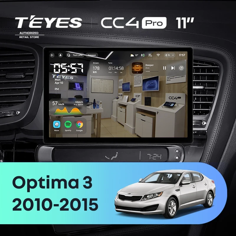 Штатная магнитола Teyes CC4 Pro 12/256 Kia Optima 3 TF (2010-2015) F2 (11")