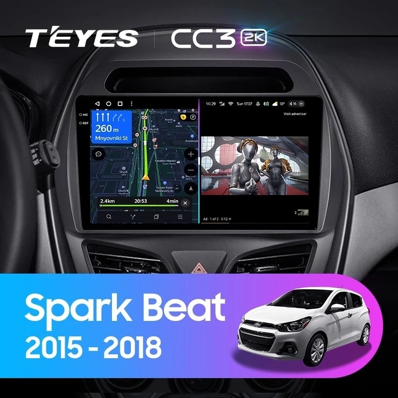Штатная магнитола Teyes CC3 2K 6/128 Chevrolet Spark Beat (2015-2018) F2