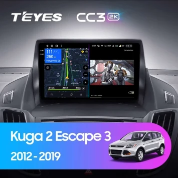 Штатная магнитола Teyes CC3 2K 4/64 Ford Kuga 2 (2012-2019) Тип-A