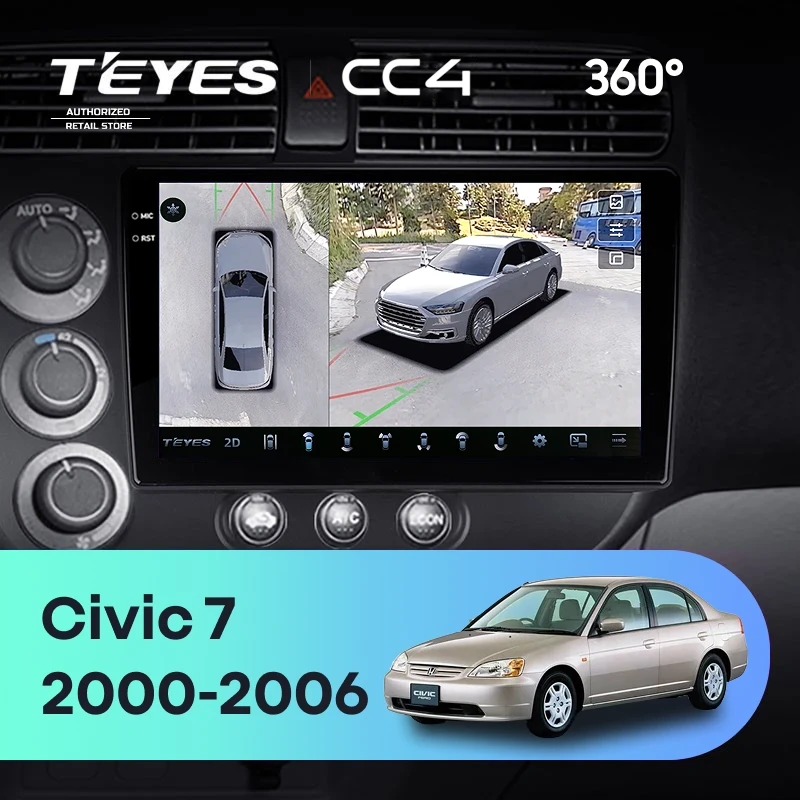 Штатная магнитола Teyes CC4 360 6/64 Honda Civic 7 (2000-2006) F1