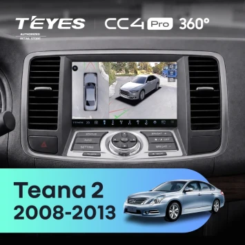 Штатная магнитола Teyes CC4 Pro 360 12/256 Nissan Teana 2 J32 (2008-2013) F2 Тип-B