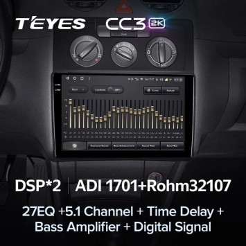 Штатная магнитола Teyes CC3 2K 360 6/128 Volkswagen Caddy 2K (2004-2010)