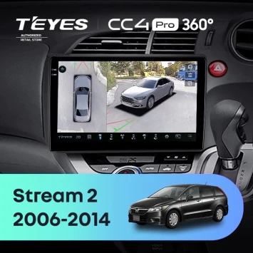 Штатная магнитола Teyes CC4 Pro 360 8/128 Honda Stream 2 (2006-2014) правый руль