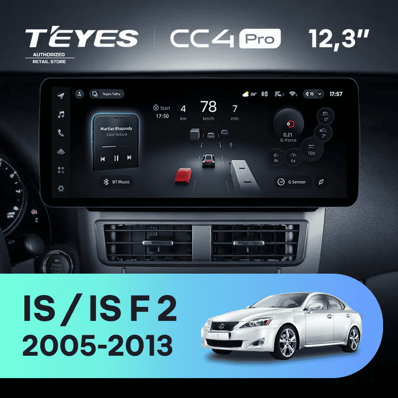 Штатная магнитола Teyes CC4 Pro 12.3" 12/256 Lexus IS F 200D 220D 250 250C 300 350 350C 2 XE20 (2005-2013)