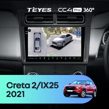 Штатная магнитола Teyes CC4 Pro 360 12/256 Hyundai Creta 2 (2021-2022) (матовая) F1