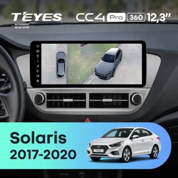 Штатная магнитола Teyes CC4 Pro 12.3" 360 8/128 Hyundai Solaris 2 (2017-2020) Тип-B