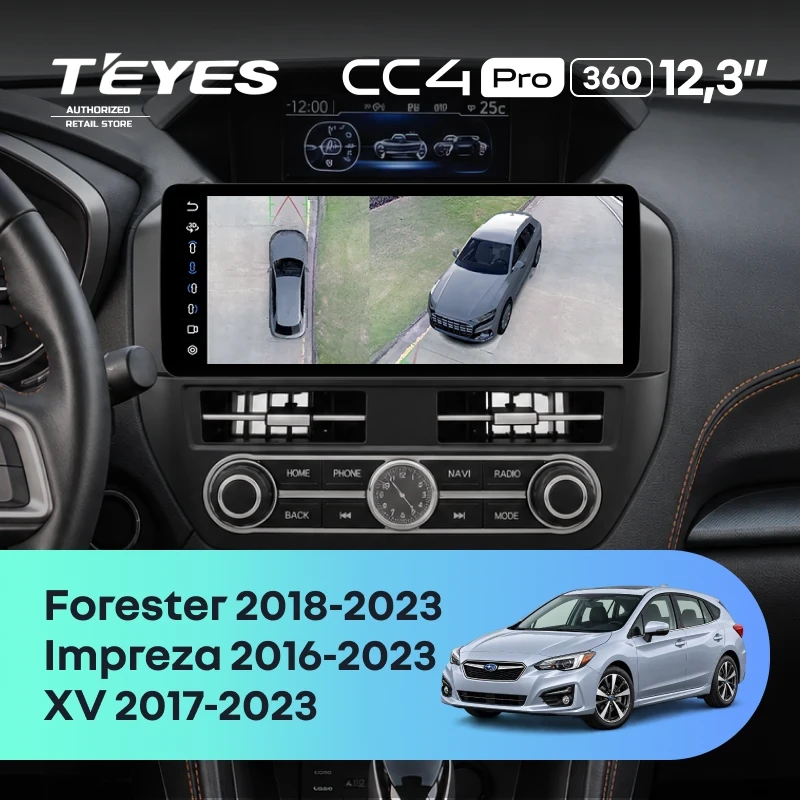 Штатная магнитола Teyes CC4 Pro 12.3" 360 8/128 Subaru Forester 5 (2018-2023)