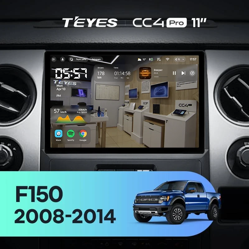 Штатная магнитола Teyes CC4 Pro 8/128 Ford F150 P415 Raptor (2008-2014) F2 (11")
