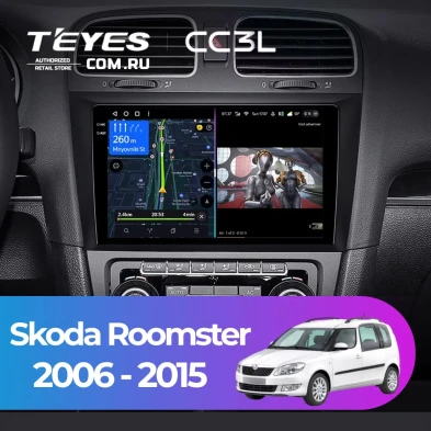 Штатная магнитола Teyes CC3L 4/64 Skoda Roomster (2006-2015)