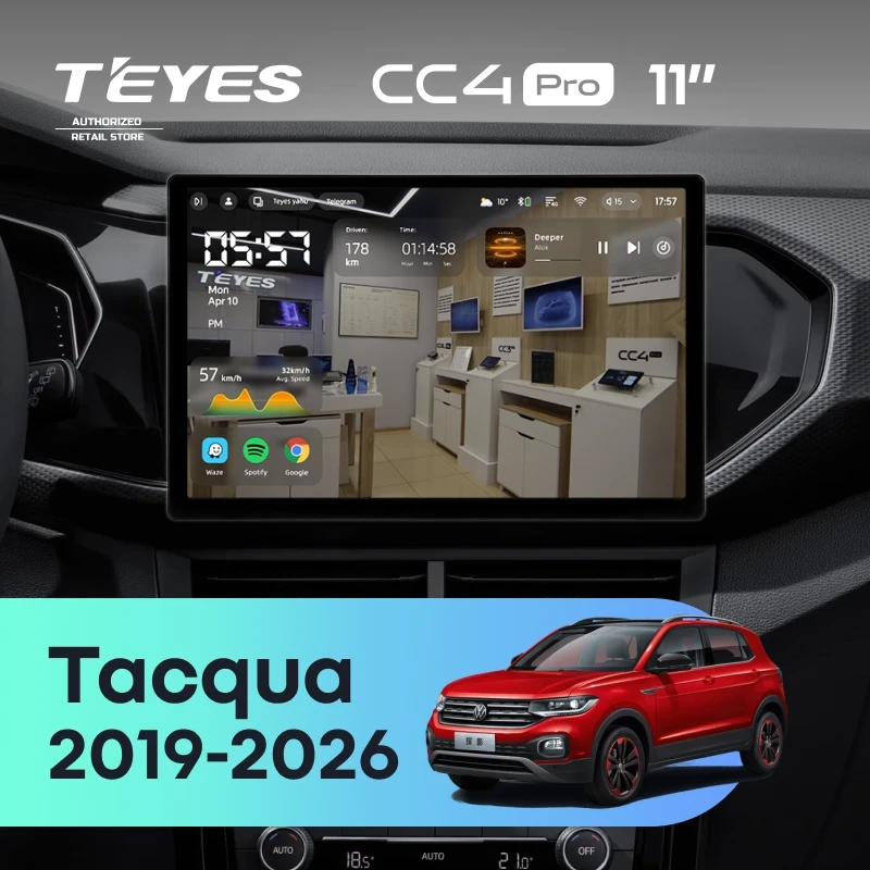 Штатная магнитола Teyes CC4 Pro 12/256 Volkswagen Tacqua (2019-2026) (11")