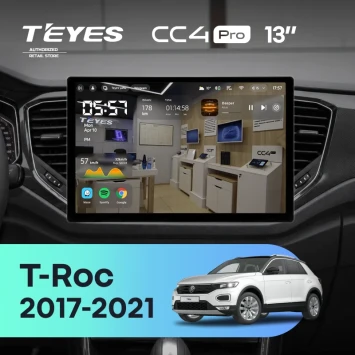 Штатная магнитола Teyes CC4 Pro 8/128 Volkswagen T-Roc (2017-2021) (13")