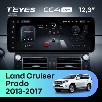 Штатная магнитола Teyes CC4 Pro 12.3" 12/256 Toyota Land Cruiser Prado 150 (2013-2017) F1