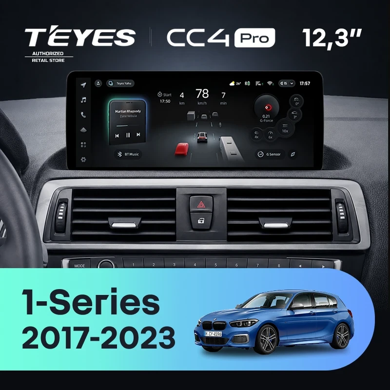 Штатная магнитола Teyes CC4 Pro 12.3" 12/256 BMW 1-Series F21 F20 F52 (EVO) (2017-2023)