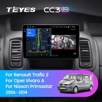 Штатная магнитола Teyes CC3 2K 4/32 Opel Vivaro A (2006-2014) Тип-B