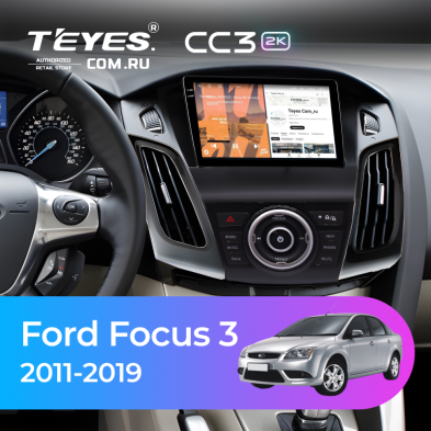 Штатная магнитола Teyes CC3 2K 4/32 Ford Focus 3 (2011-2019) (черная) F3