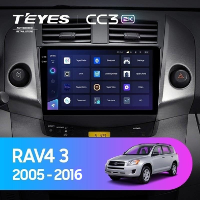 Штатная магнитола Teyes CC3 2K 360 6/128 Toyota RAV4 3 XA30 (2005-2016) F1 9"