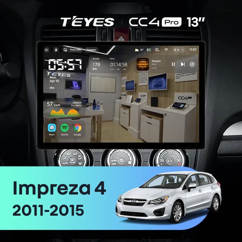 Штатная магнитола Teyes CC4 Pro 12/256 Subaru Impreza 4 (2011-2015) Тип-B (13")