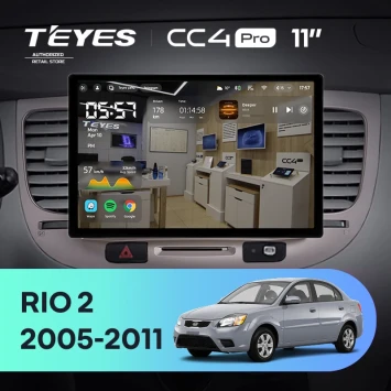 Штатная магнитола Teyes CC4 Pro 12/256 Kia Rio 2 (2005-2011) F1 (11")