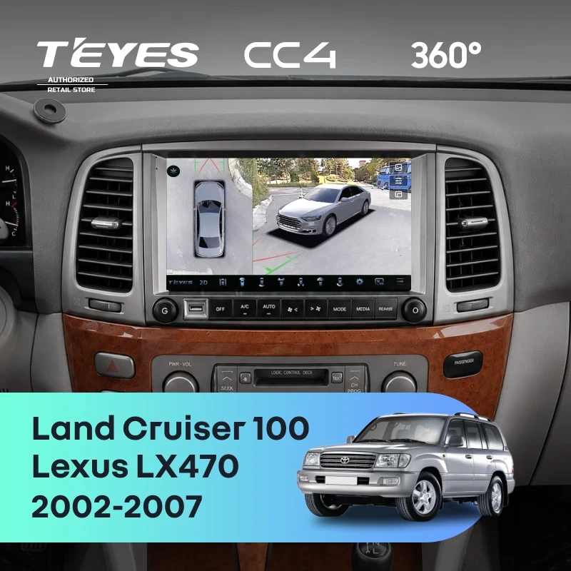 Штатная магнитола Teyes CC4 360 8/128 Toyota Land Cruiser 100 (2002-2007) F2 Тип-C