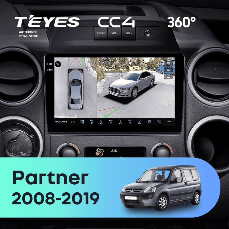 Штатная магнитола Teyes CC4 360 8/128 Peugeot Partner (2008-2019)