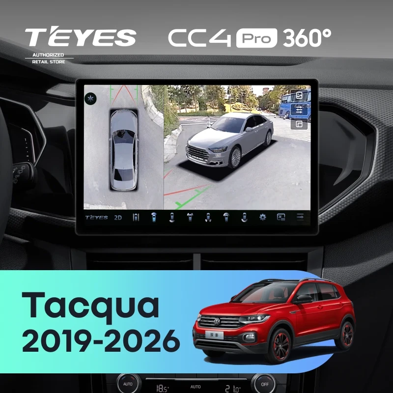 Штатная магнитола Teyes CC4 Pro 360 12/256 Volkswagen Tacqua (2019-2026) (11")