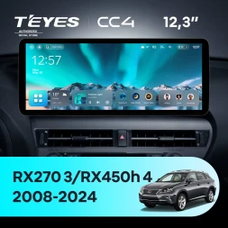 Штатная магнитола Teyes CC4 12.3" 6/64 Lexus RX270 3 RX450h 3 AL10 (2008-2015) Тип-C