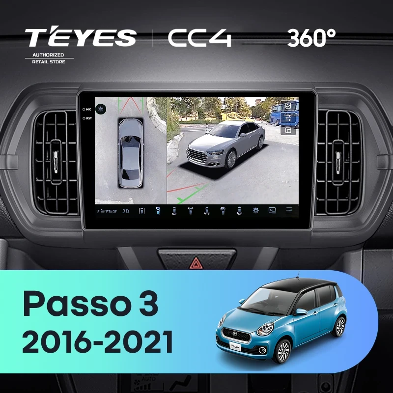 Штатная магнитола Teyes CC4 360 6/64 Toyota Passo 3 (2016-2021) Правый руль