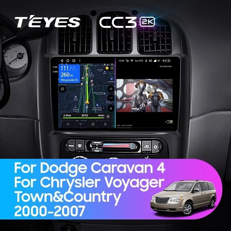 Штатная магнитола Teyes CC3 2K 4/32 Chrysler Voyager (2000-2007) Тип-B