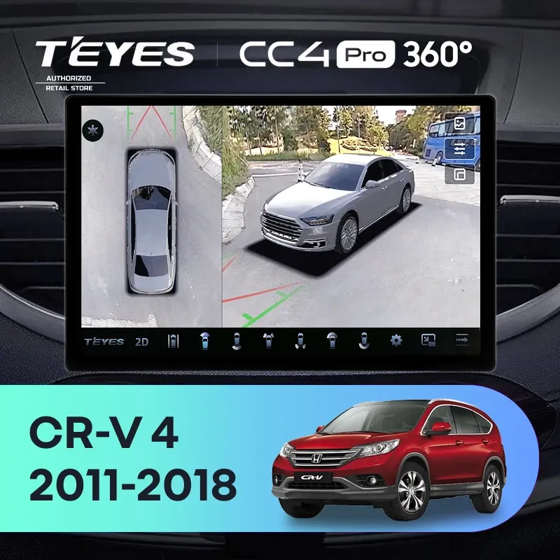 Штатная магнитола Teyes CC4 Pro 360 8/128 Honda CR-V 4 RM RE (2011-2018) Тип-B (13")
