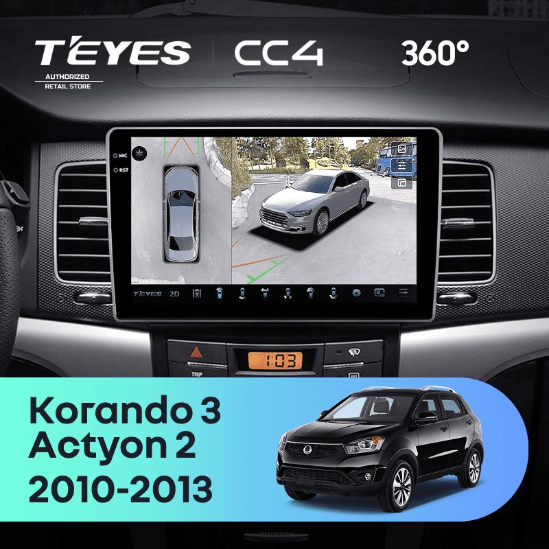 Штатная магнитола Teyes CC4 360 8/128 SsangYong Korando 3 Actyon 2 (2010-2013)