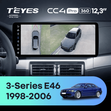 Штатная магнитола Teyes CC4 Pro 12.3" 360 12/256 BMW 3 серии E46 (1998-2006) Universal