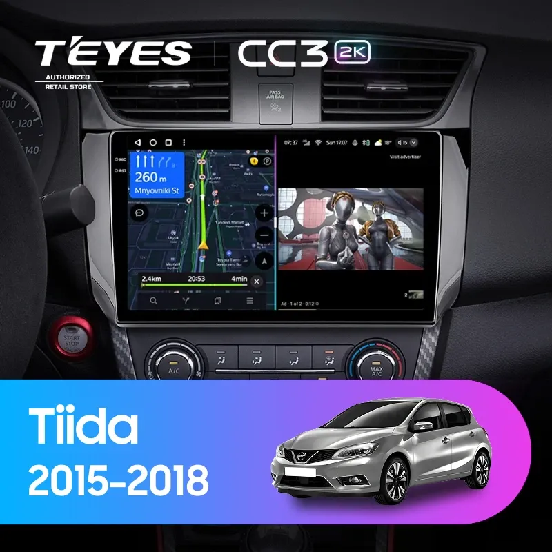 Штатная магнитола Teyes CC3 2K 4/64 Nissan Tiida C13 (2015-2018)
