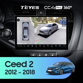 Штатная магнитола Teyes CC4 Pro 360 8/128 Kia Ceed 2 JD (2012-2018) (13")