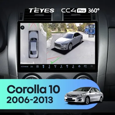 Штатная магнитола Teyes CC4 Pro 360 12/256 Toyota Corolla 10 E140 E150 (2006-2013) Тип-B (11")