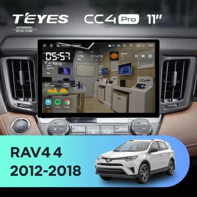 Штатная магнитола Teyes CC4 Pro 8/128 Toyota RAV4 4 XA40 5 XA50 (2012-2018) (11")