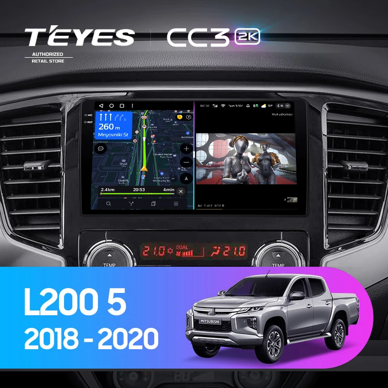Штатная магнитола Teyes CC3 2K 6/128 Mitsubishi L200 5 (2018-2020) F1