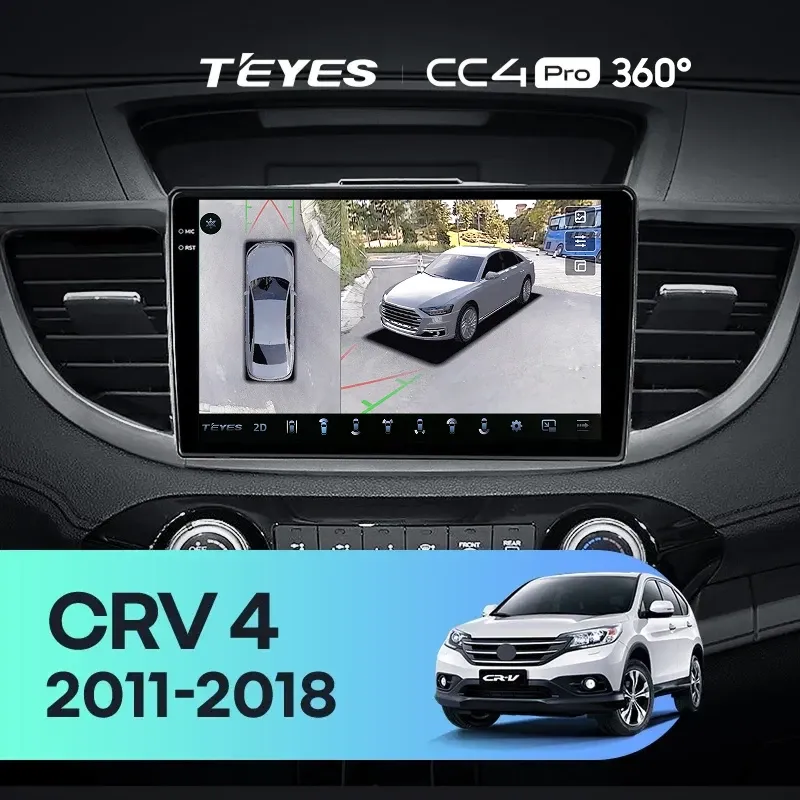 Штатная магнитола Teyes CC4 Pro 360 12/256 Honda CR-V 4 RM RE (2011-2018) 9" Тип-C