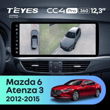 Штатная магнитола Teyes CC4 Pro 12.3" 360 12/256 Mazda Atenza 3 (2012-2015) Тип-B Правый руль