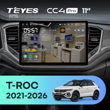 Штатная магнитола Teyes CC4 Pro 12/256 Volkswagen T-ROC (2021-2026) (11")