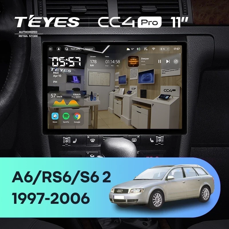 Штатная магнитола Teyes CC4 Pro 12/256 Audi S6 2 (1999-2004) (11")
