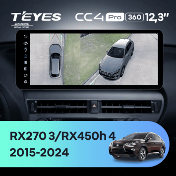 Штатная магнитола Teyes CC4 Pro 12.3" 360 12/256 Lexus RX450h 4 AL20 (2015-2024) Тип-A