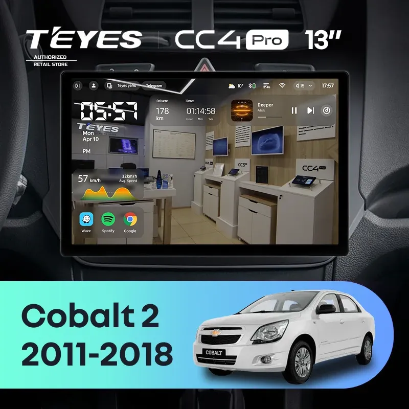 Штатная магнитола Teyes CC4 Pro 12/256 Chevrolet Cobalt 2 (2011-2018) (13")