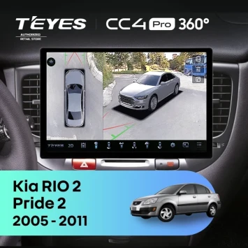 Штатная магнитола Teyes CC4 Pro 360 12/256 Kia Rio 2 (2005-2011) F2 (13")