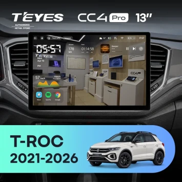 Штатная магнитола Teyes CC4 Pro 12/256 Volkswagen T-ROC (2021-2026) (13")