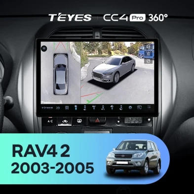Штатная магнитола Teyes CC4 Pro 360 8/128 Toyota RAV4 2 CA20 CA20W XA20 (2003-2005) F4 (11")